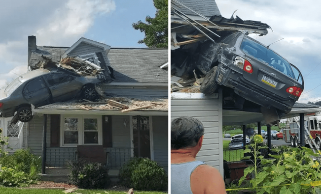 Car Intentionally Crashes Into Second Floor of Pennsylvania Home